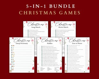 Christmas Games Bundle: Printable Holiday Trivia (PDF)