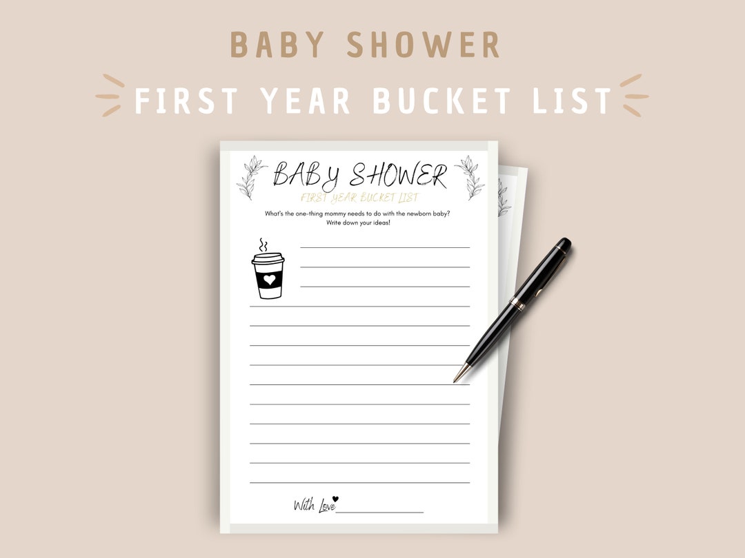 First Year Bucket List Baby Shower Game Instant Download Printable Baby ...