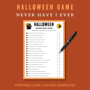 Halloween Never Have I Ever Game: Printable Party Trivia (Digital Download)