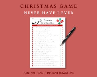 Juego "Yo nunca" de Navidad: Trivial navideño imprimible (PDF digital)