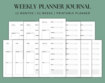Undated Weekly Planner Journal: Printable To-Do List (Digital Download)
