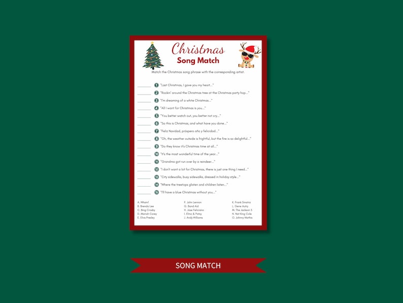 5 Christmas Games Bundle Printable Christmas Family Games Fun Christmas