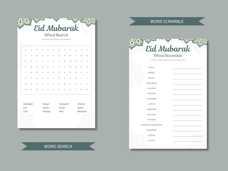 10 Eid Mubarak Ramadan Games, Printable Islamic Games for Family, Fun ...