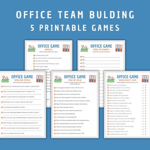 Office Team Building Games: 5 Printable Icebreaker Activities (Digital PDF)