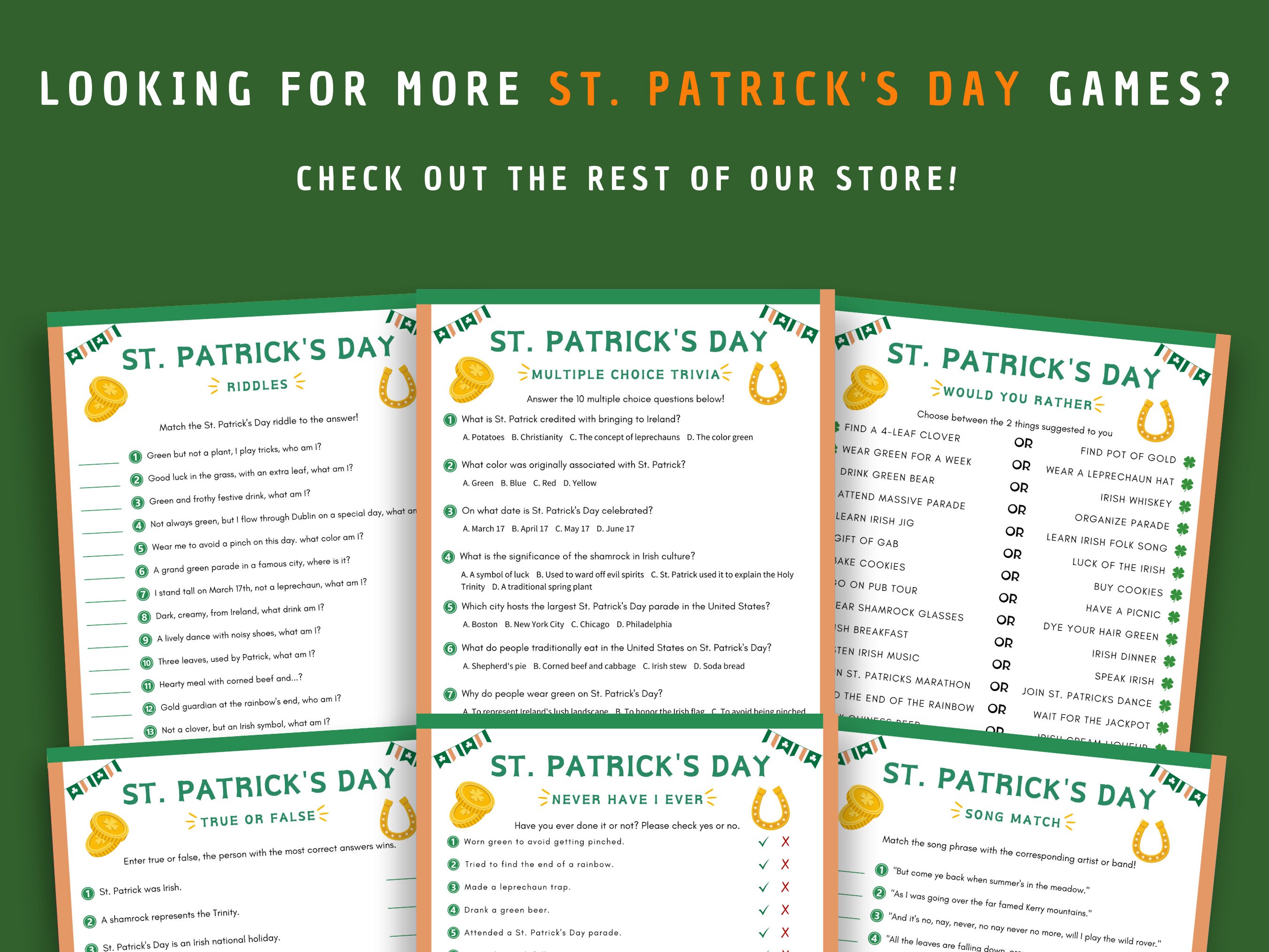 St. Patrick's Day Emoji Pictionary Game | Instant Download | Fun ...