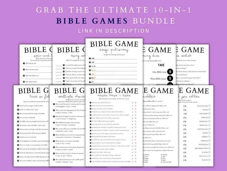 Multiple Choice Bible Trivia, Printable Christian Family Game, Church ...