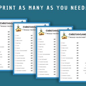 Would You Rather, Printable Christian Game Digital Download Interactive ...