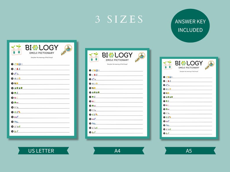 Printable Biology Emoji Pictionary Game | Digital Download | Fun ...