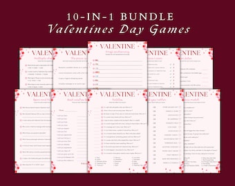 Valentine's Day Game Bundle: Fun Trivia, Riddles (PDF Printable)