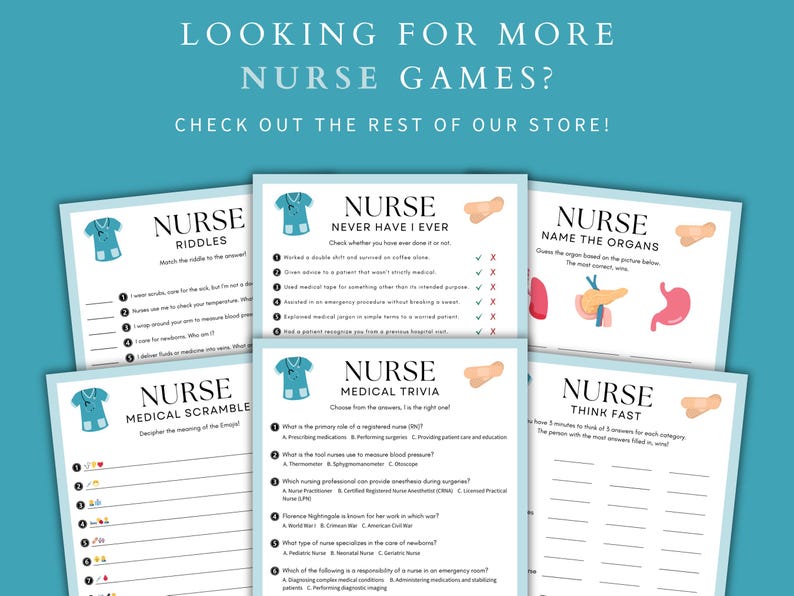 Nurse Riddles Game: Medical Trivia Quiz (printable PDF) - Etsy