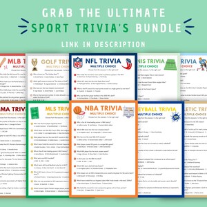Athletic Trivia of 10 Questions | Digital Download | Printable Sports ...