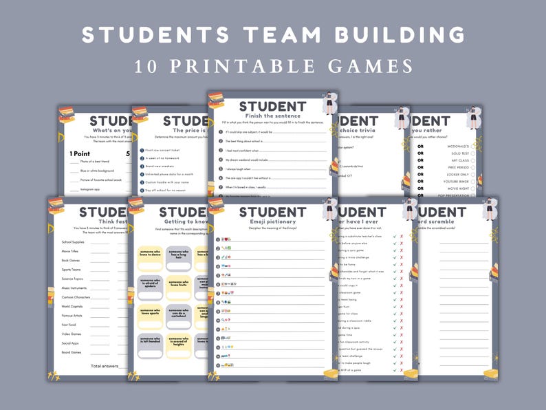 Team Building Games for Students: 10 Printable Classroom Activities ...