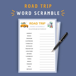 Juego de palabras en un viaje por carretera: Actividad familiar en el coche (Descarga digital imprimible)