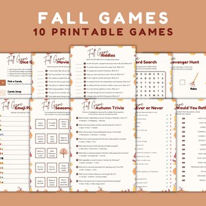 Fall Game Bundle: 10-in-1 Autumn Party Games (Printable)