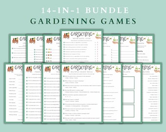 Gardening 14-in-1 Games Bundle, Gardening Games for Kids & Adults, Agriculture Trivia Games, Printable Farm Games PDF, Educational Kids Game