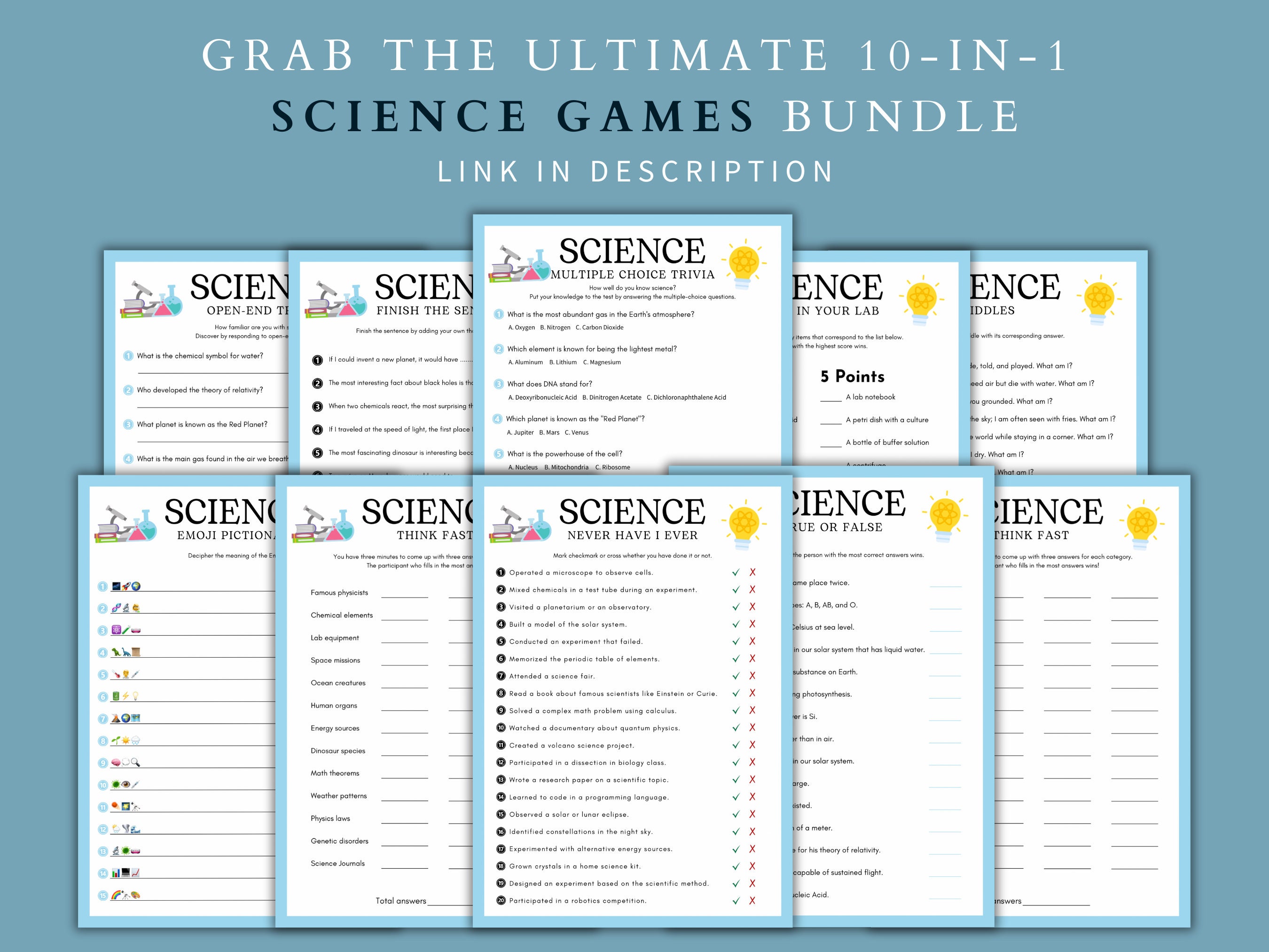 Printable Science Finish the Sentence Game | Digital Download | Student ...
