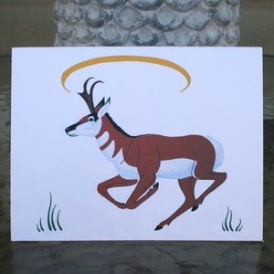 Carte de note vierge imprimable de style sud-ouest de l'antilope d'Amérique