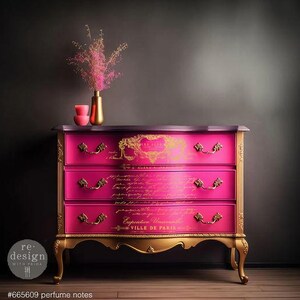 Perfume Notes - Kacha Decor Transfer - Furniture Transfer, Furniture Decals, Stencils, Furniture Art, Rub on Transfers