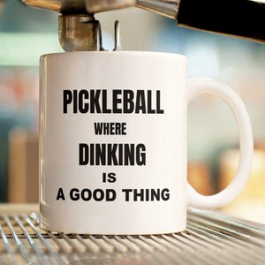 Pickleball coffee mug, gift ideas for pickleball player, funny pickleball novelty coffee cup for men or women