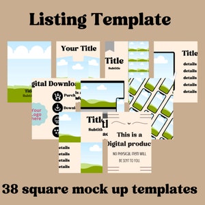 Etsy Listing Mockup Templates, Tools for Etsy Sellers, Mockups for Canva, Etsy Seller Guides,  Etsy Listing Templates, canva etsy mock-ups