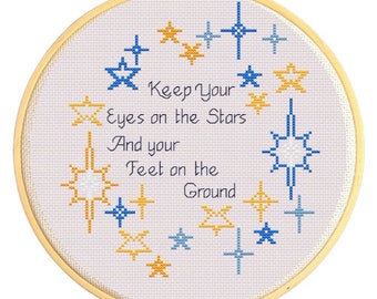 Choose Your Stars Personalised Cross Stitch Gift -Hand Designed, Hand Stitched and Finished by hand just for you