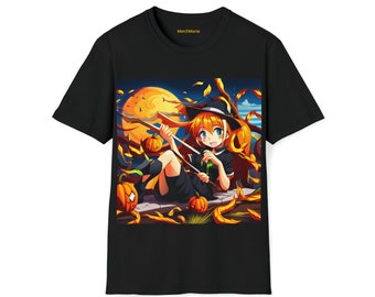 T-shirt unisex di Halloween strega anime