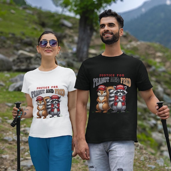 Novelty Trump T-Shirt: MAGA Shirt with Peanut the Squirrel & Fred the Raccoon, Funny Political Shirt for Supporters, Unique Trump Apparel