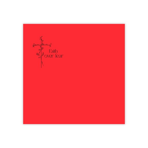 Christian Cross with Flowers 'Faith over Fear' Post-it® Note Pads, Stocking Stuffer, Office Gift, Religious Stationery, Faith Based Gift