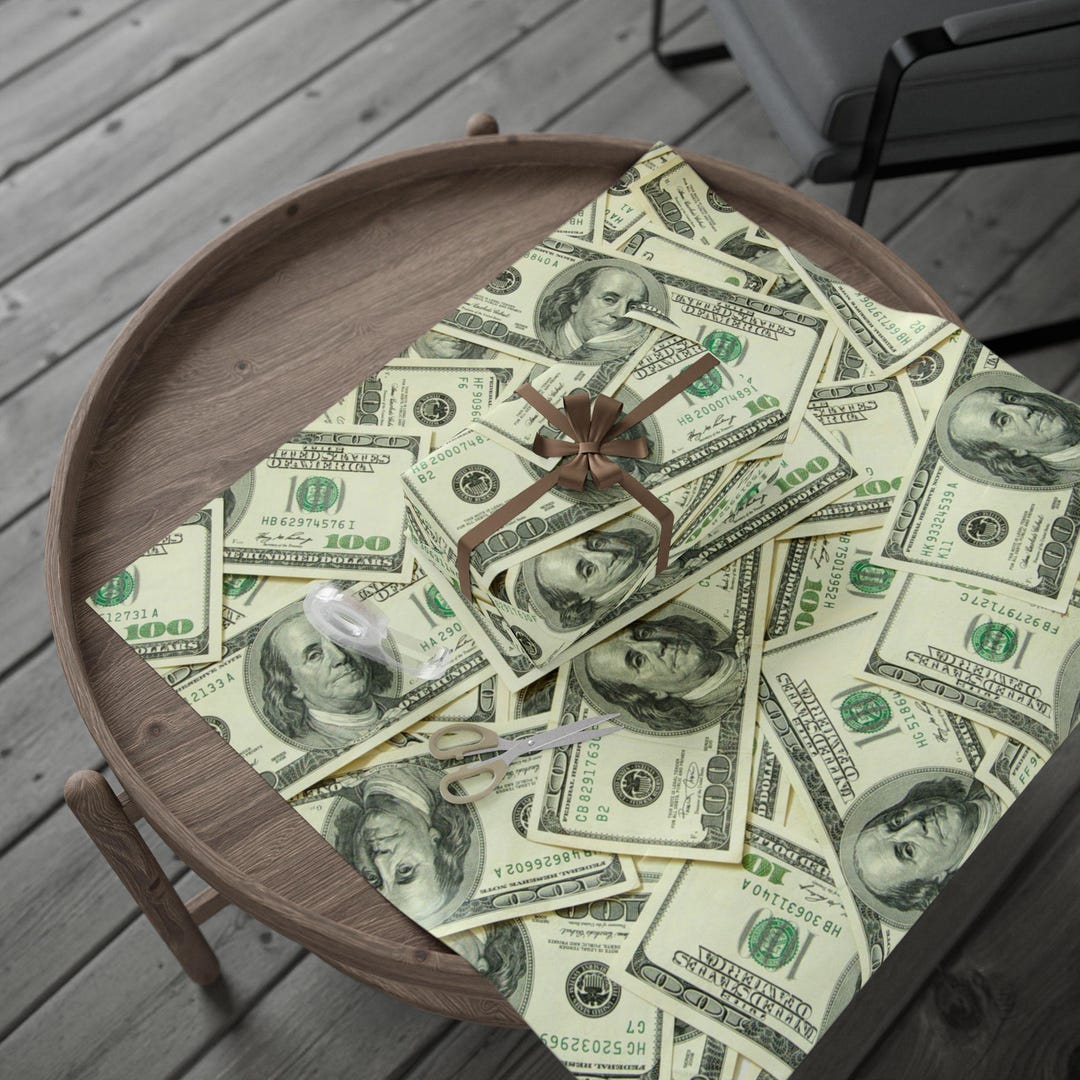 Money Pattern Wrapping Paper | Dollar Bill Gift Wrap, Cash Print ...