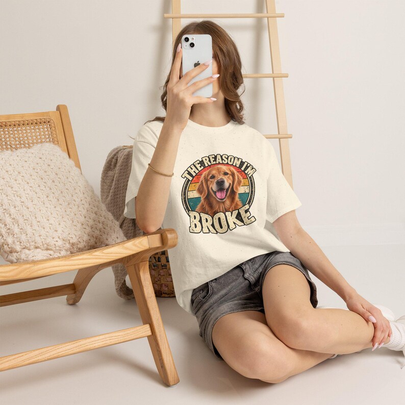 Custom Pet Photo Shirt | Personalized Dog or Cat Tee | The Reason Im Broke Retro Shirt | Funny Pet Lover Gift image 16