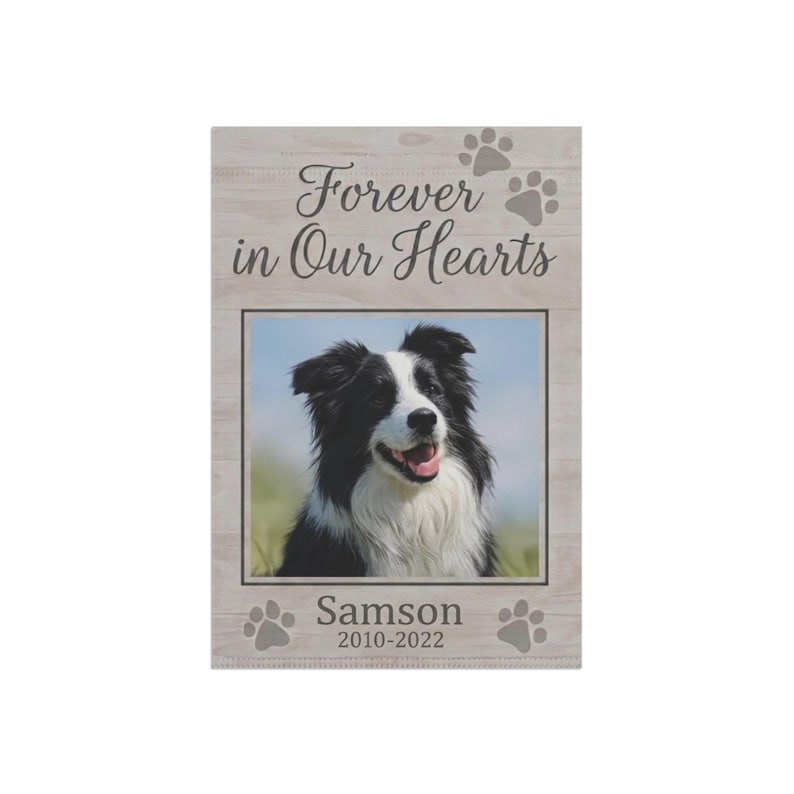 Custom Pet Memorial Garden Flag | Personalized Dog Cat Loss Tribute (12x18) Upload Your Pets Photo image 4