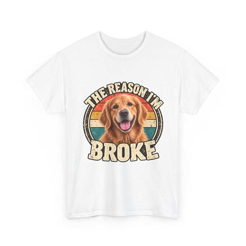 Custom Pet Photo Shirt | Personalized Dog or Cat Tee | The Reason Im Broke Retro Shirt | Funny Pet Lover Gift image 3