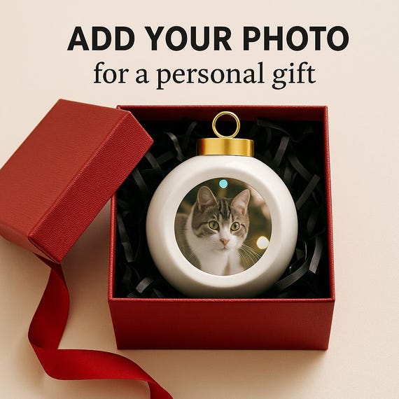 Personalized Pet Photo Ornament - Memorial Keepsake for Cat & Dog Lovers | Custom Christmas Ball Ornament, Tree or Bells Design | Unique
