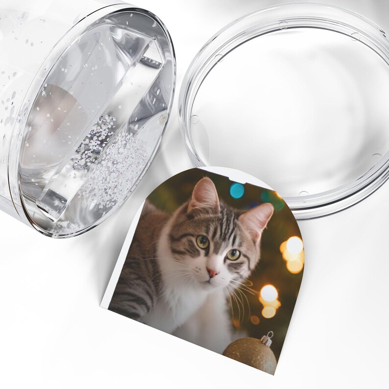 Bola de nieve personalizada, bola de nieve acrílica con foto personalizada, decoración mágica de recuerdo, regalo único para el Día de la Madre, bola de nieve de mascota, regalo imagen 3