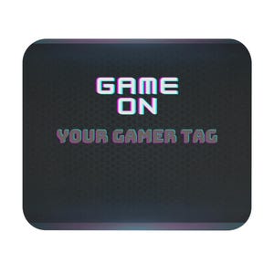 Custom Gamer Mouse Pad, Personalized Gaming Desk Mat, Stocking Stuffer for PC Gamers, Unique Themed Rectangle Mousepad, Sleek Design- Black