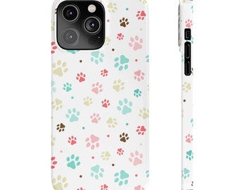 Sleek Paw Printed Sim Phone Case: Trendy Design for iPhone Models 12-15