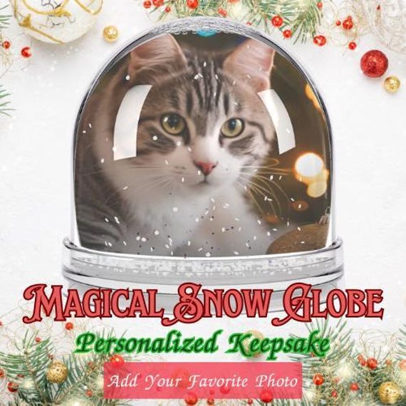Custom Photo Acrylic Snow Globe | Personalized Gift | Magical Keepsake | Unique Christmas Present | PET Snow Globe | Holiday Home Décor