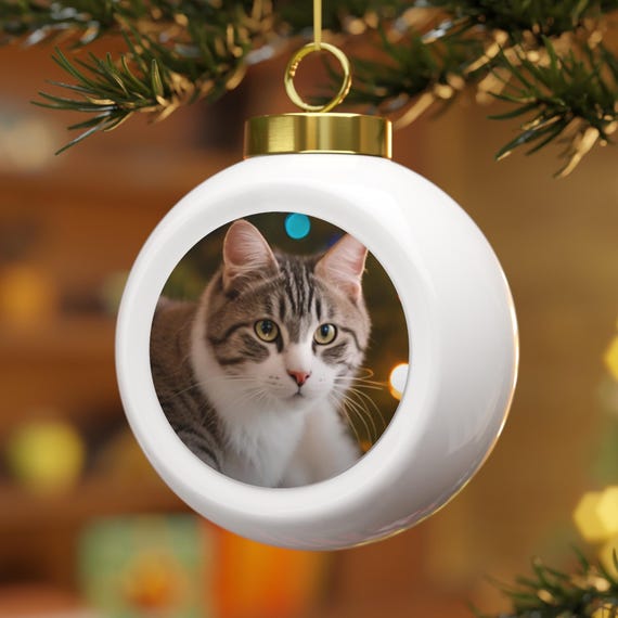 Personalized Round Christmas Ball Ornament | Custom Photo Ornament, Tree or Bells Design | Unique Holiday Keepsake or Gift for Christmas