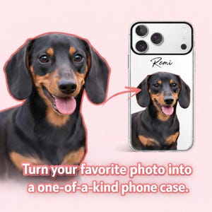 Funda personalizada para móvil con retrato de mascota, funda para subir fotos de perros y gatos, carcasa personalizada para iPhone, funda protectora de TPU, regalo para amantes de las mascotas imagen 3