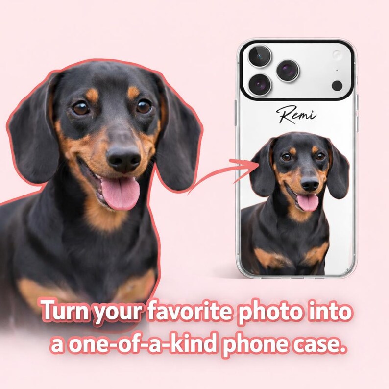 Funda personalizada para móvil con retrato de mascota, funda para subir fotos de perros y gatos, carcasa personalizada para iPhone, funda protectora de TPU, regalo para amantes de las mascotas imagen 3