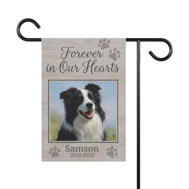 Custom Pet Memorial Garden Flag | Personalized Dog Cat Loss Tribute (12x18) Upload Your Pets Photo image 5