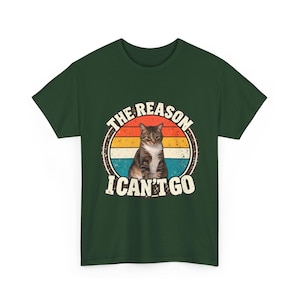Camiseta personalizada com foto do seu pet | Camiseta personalizada para cachorro ou gato | Camiseta retrô "O motivo pelo qual não posso ir" | Presente divertido para amantes de animais imagem 17