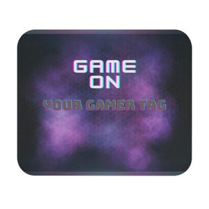 Custom Gamer Mouse Pad, Personalized Gaming Desk Mat, Stocking Stuffer for PC Gamers, Unique Themed Rectangle Mousepad, Purple