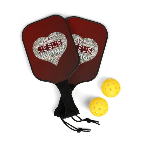 Pickleball Kit: Love Heart Jesus Design Must-Have Gift For Christian Pickleball Enthusiasts, Christmas Gift Set For Her, Pickleball Gift Set
