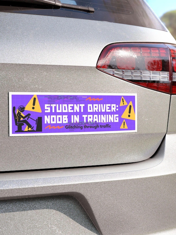 Student Driver Noob in Training Magnet for New Driver's Video Game Fanatics, Essential for Teenage Driver's Parents, Funny Gift Car Magnet