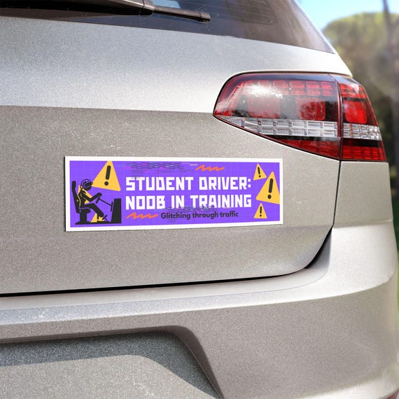Student Driver Noob in Training Magnet for New Driver's Video Game Fanatics, Essential for Teenage Driver's Parents, Funny Gift Car Magnet