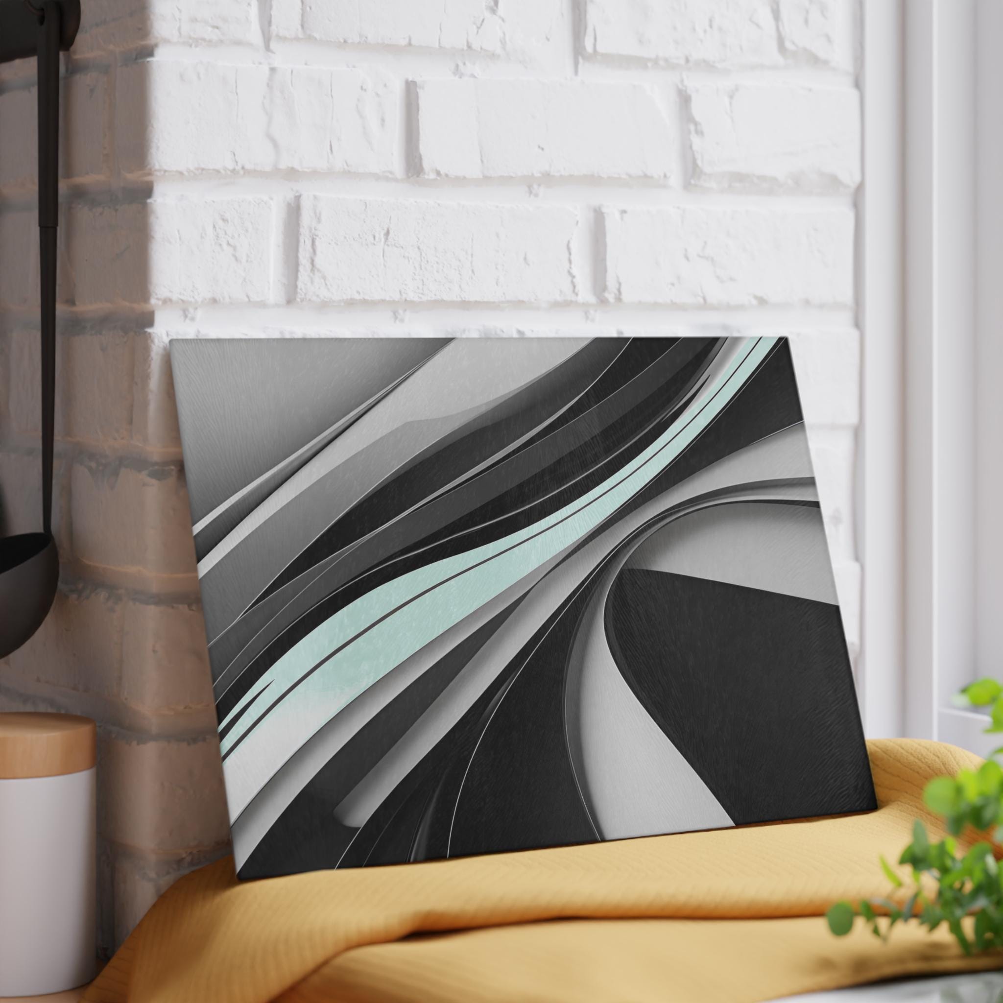 Abstract Art Kitchen Cutting Board: Design, Wedding Gift, Housewarming Gift, Kitchen Decor, Gift for Cook, Glass Chopper Board, Sleek Style