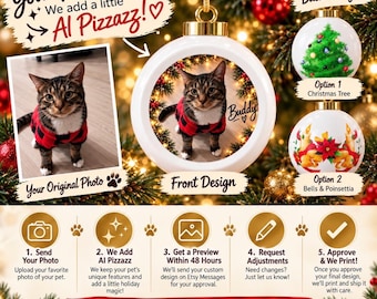 Custom Photo Ornament · AI Pizzazz from Whisker Wishes USA