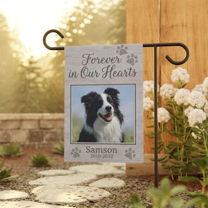 Custom Pet Memorial Garden Flag | Personalized Dog Cat Loss Tribute (12x18) Upload Your Pets Photo image 1