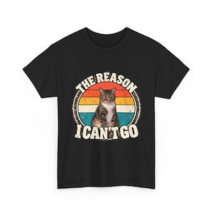 Camiseta personalizada com foto do seu pet | Camiseta personalizada para cachorro ou gato | Camiseta retrô "O motivo pelo qual não posso ir" | Presente divertido para amantes de animais imagem 4